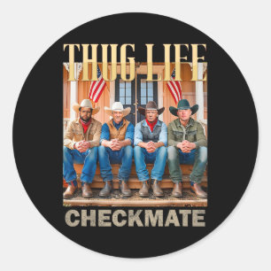 Sticker Rond Trump Squad Thug Life Trump Vance Kennedy Elon