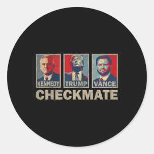Sticker Rond Trump Vance Kennedy Checkmate 2024 Election Republ