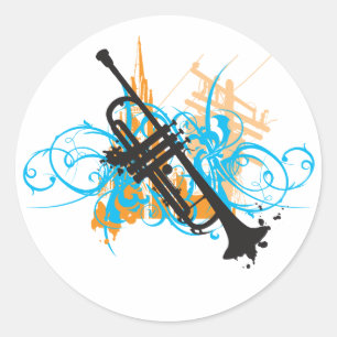 Sticker Rond Trumpet urbain
