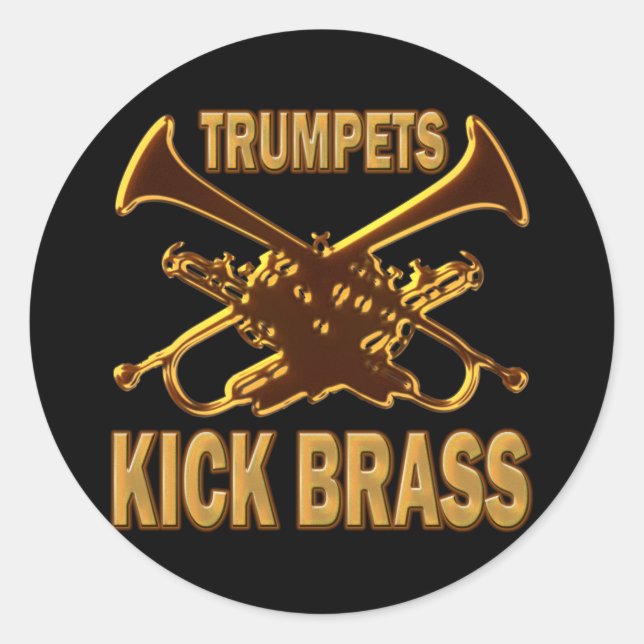 STICKER ROND TRUMPETS COUPENT LA COUCHE (Devant)