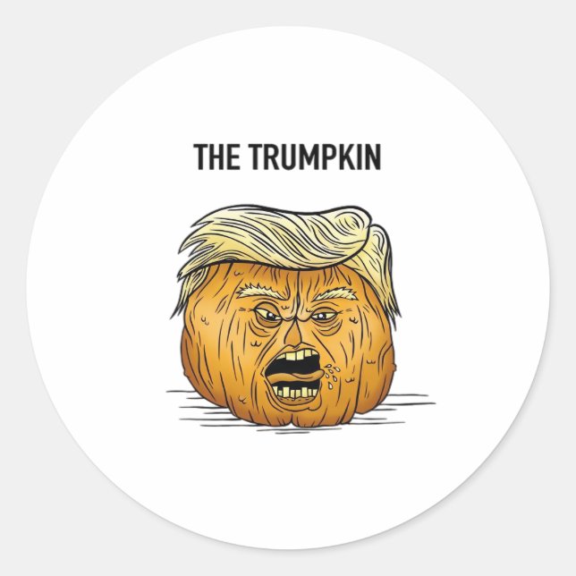 Sticker Rond Trumpkin Classic & Basic Design (Devant)