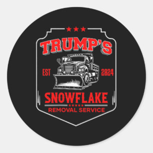 Sticker Rond Trumps Snowflake Service d'enlèvement (2 Côté) Drô