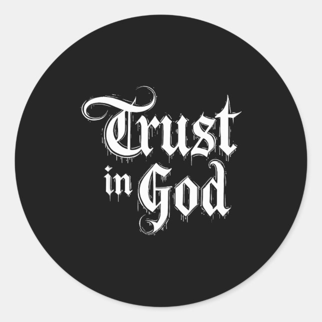Sticker Rond Trust In God  (Devant)