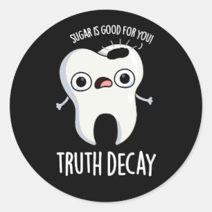Sticker Rond Truth Deck Drôle Drôle Jeu de dent Dark BG