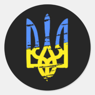 Sticker Rond Tryzub Ukraine Trident ukrainien Militaire 