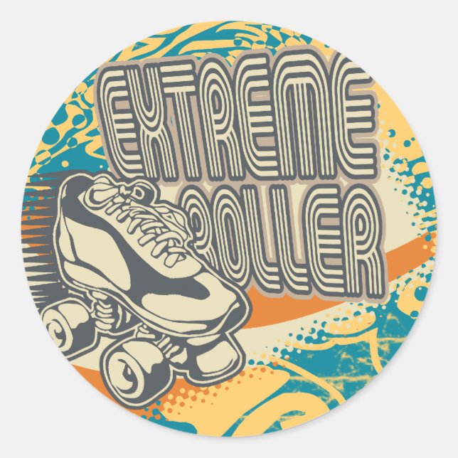 Sticker Rond Tshirts et cadeaux à rouleaux extrêmes (Devant)