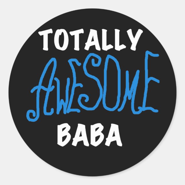 Sticker Rond Tshirts et cadeaux Baba absolument géniaux (Devant)