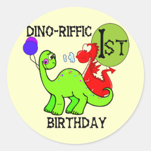 Sticker Rond Tshirts et cadeaux d'anniversaire Dinosaur