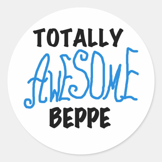 Sticker Rond Tshirts et cadeaux de Beppe totalement géniaux (Devant)