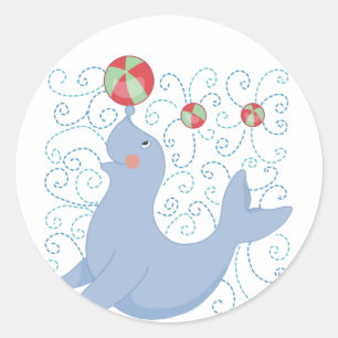 Sticker Rond Tshirts et cadeaux de phoque en jeu