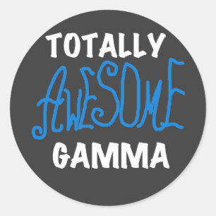 Sticker Rond Tshirts et cadeaux Gamma Blue totalement géniaux