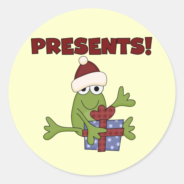 Sticker Rond Tshirts et cadeaux père Noël Frog (Devant)