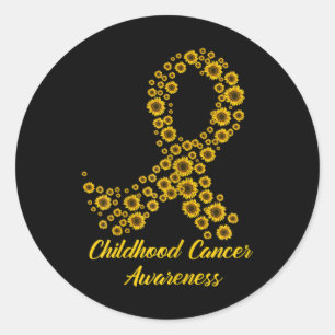 Sticker Rond Tu Chilhood Cancer Awareness Mois Costume Jaune
