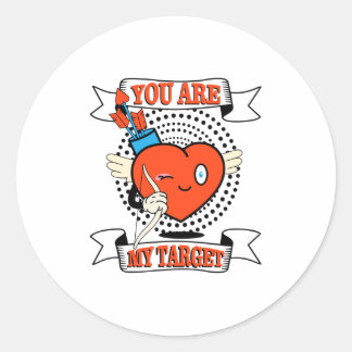 Sticker Rond Tu Es Mon Coeur Cible