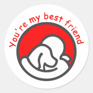 Sticker Rond tu es mon meilleur ami