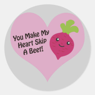Sticker Rond Tu Fais Sauter Mon Coeur À Une betterave