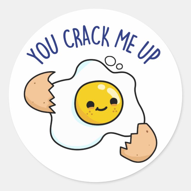 Sticker Rond Tu Me Frappes Un Jeu D'Oeufs Drôle (Devant)