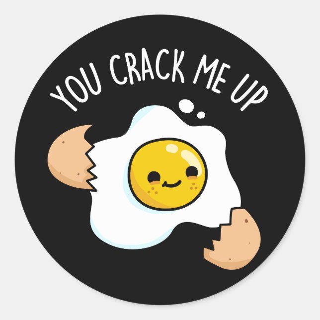 Sticker Rond Tu Me Frappes Un Jeu D'Oeufs Drôle (Devant)