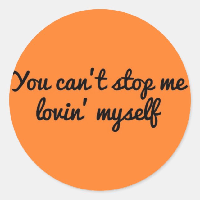 Sticker Rond Tu ne peux pas m'empêcher de m'aimer moi-même BTS  (Devant)