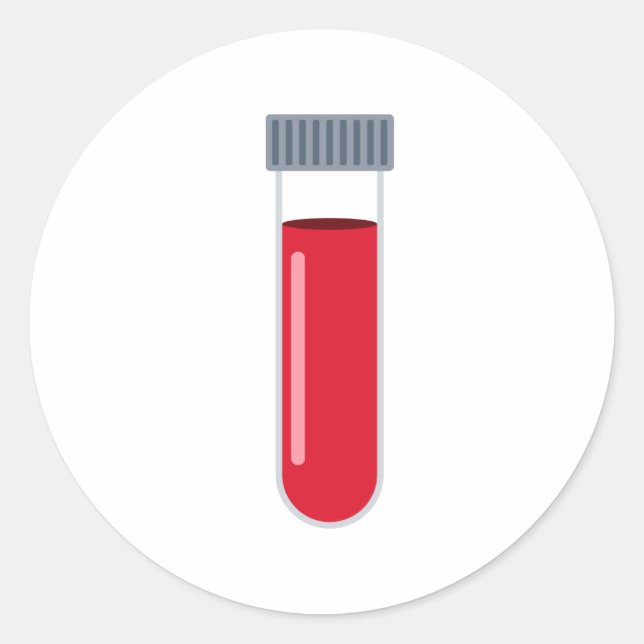 Sticker Rond Tube d'analyse du sang (Devant)