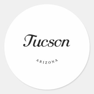 Sticker Rond Tucson Arizona Black Font