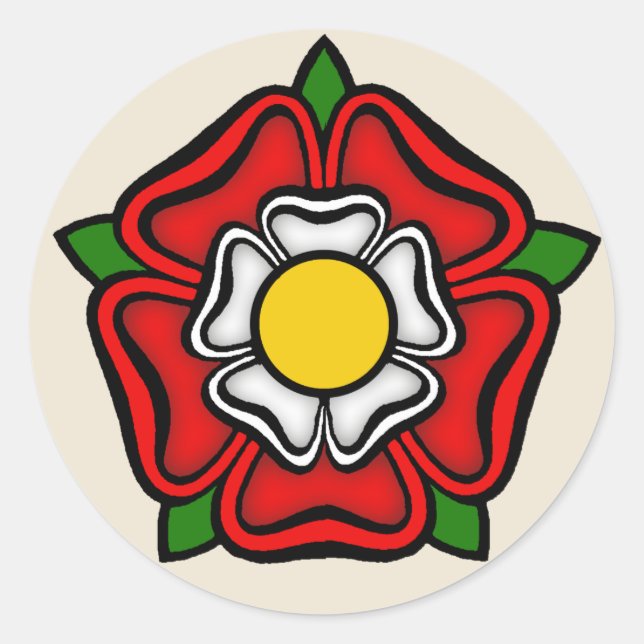 Sticker Rond Tudor Rose d'Angleterre, Emblème du Pourcentage (Devant)