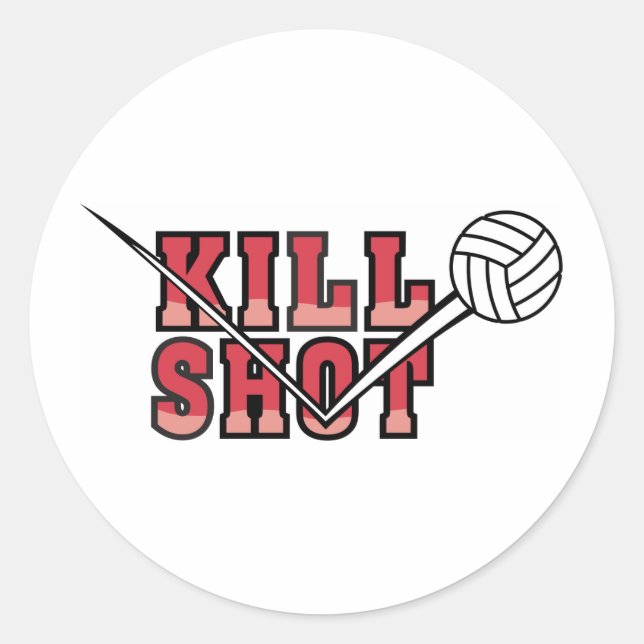 Sticker Rond Tuer le volley-ball (Devant)