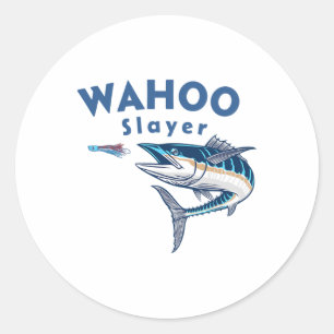 Sticker Rond Tueur de Wahoo pêche en eau salée Wahoo