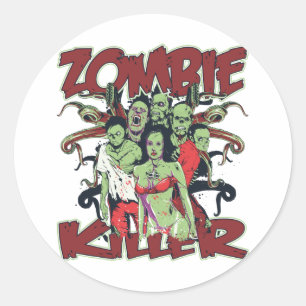Sticker Rond Tueur de Zombie