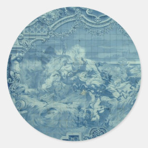 Sticker Rond Tuile d'Azulejo