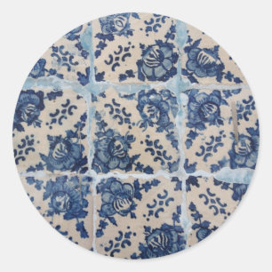 Sticker Rond Tuiles d'Azulejo de Portugais