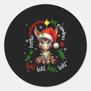 Sticker Rond Tuki Tuki Mi Burrito Sabanero Mexique Noël