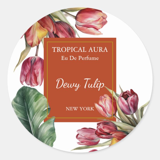 Sticker Rond Tulip Perfume Label (Devant)