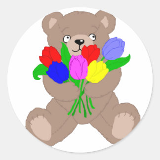Sticker Rond tulipes