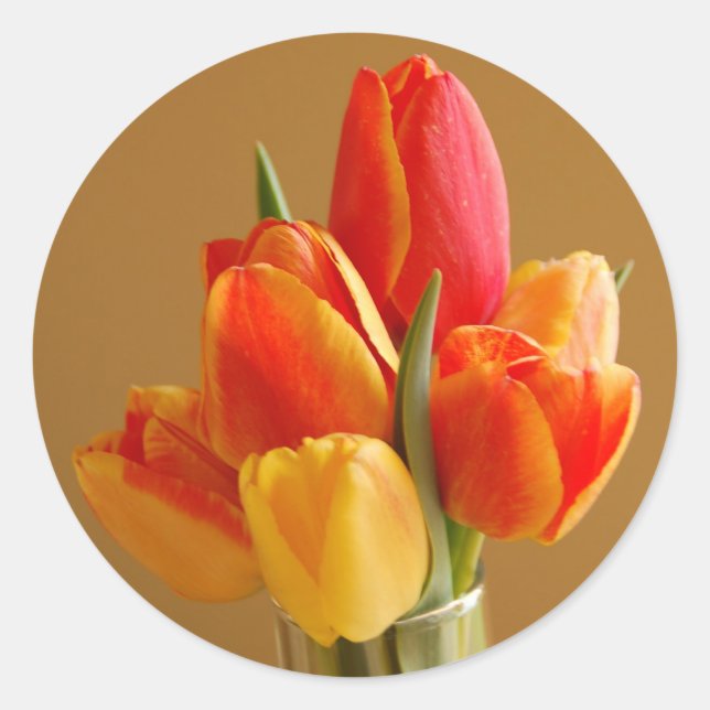 Sticker Rond Tulipes ensoleillées (Devant)