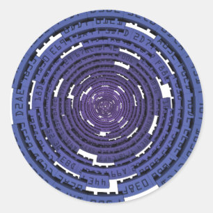 Sticker Rond Tunnel chiffré - BLEU