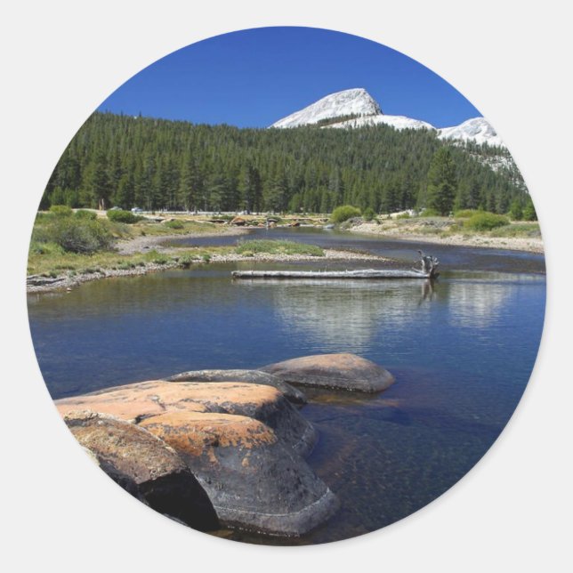 Sticker Rond Tuolumne Meadows Yosemite Streams (Devant)