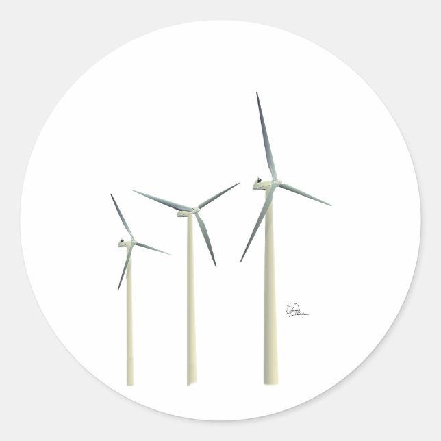 Sticker Rond Turbine éolienne (Devant)