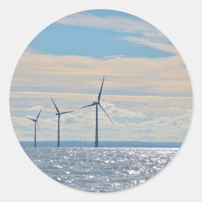 Sticker Rond Turbines éoliennes (Devant)