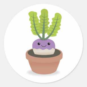 Sticker Rond Turnip Prince violet