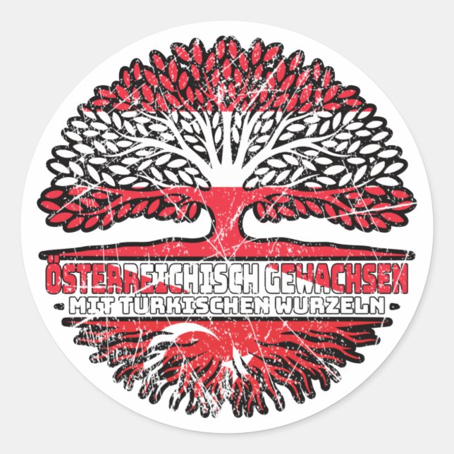 Sticker Rond Turquie Autriche turque Arbre (Devant)