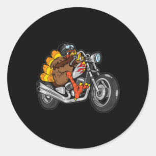 Sticker Rond Turquie équitation moto Thanksgiving Day Cool Fal