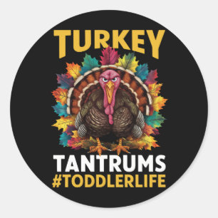 Sticker Rond Turquie Et Tantrums Jouet Vie Joueur Thanksgiving