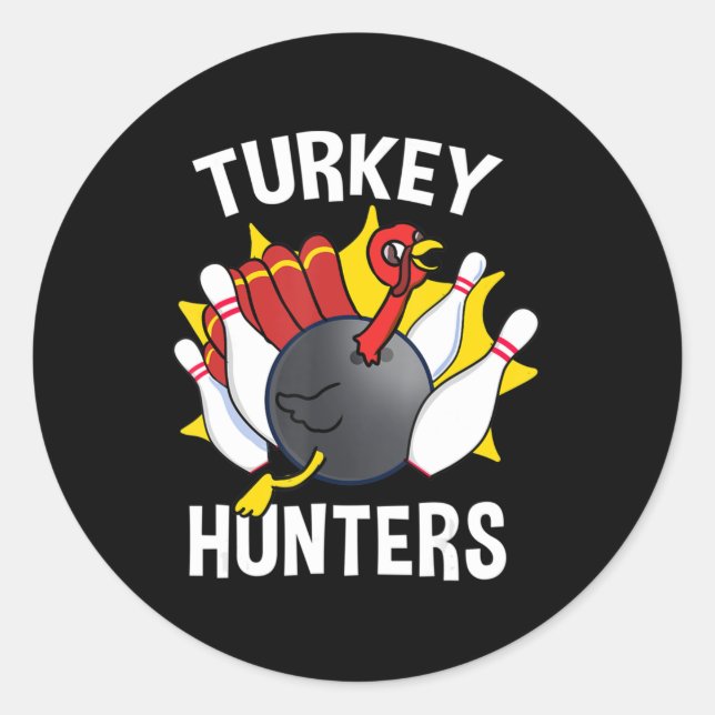 Sticker Rond Turquie Hunling Bowling Amusants Bowling Cadeau (Devant)
