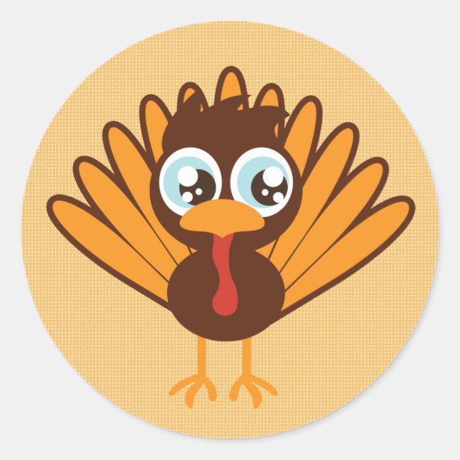 Sticker Rond Turquie mignonne (Devant)