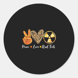 Sticker Rond Turquie Peace Love Rad Tech Automne Thanksgiving D