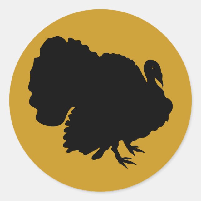 Sticker Rond Turquie Silhouette Thanksgiving (Devant)