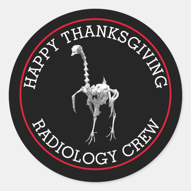 Sticker Rond Turquie Skeleton Thankesgiving (Devant)