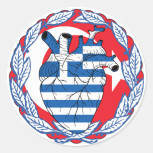 Sticker Rond Turquie Turquie Indépendance grecque Grèce