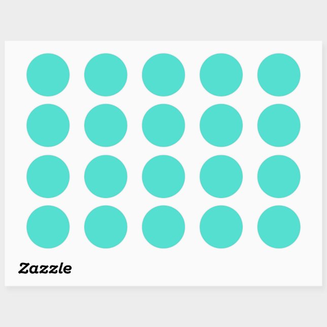 Sticker Rond Turquoise (Feuille)